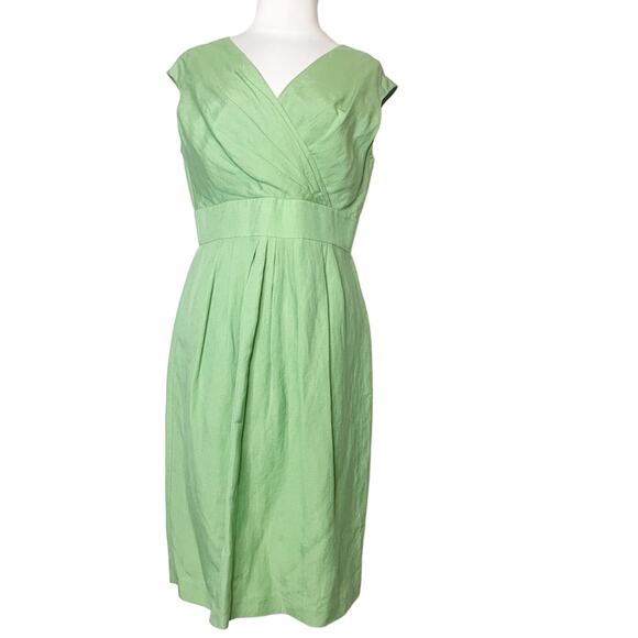 Lafayette 148 New York Dresses & Skirts - Lafayette 148 linen blend green cross over dress sz 6